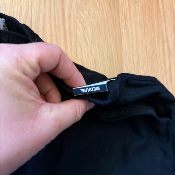 Abercrombie & Fitch linen pull-on wide leg trouser pants in black size medium - Picture 6 of 9